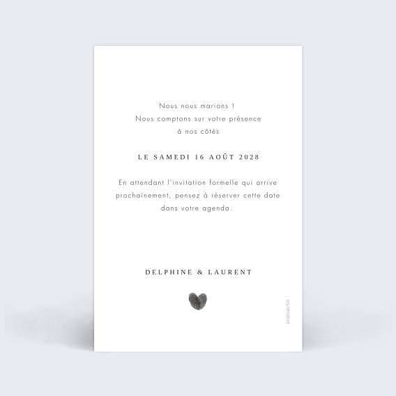 Save the date Fait Main Verso