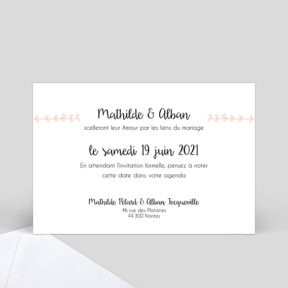 Save the date Mariage Illustré Verso