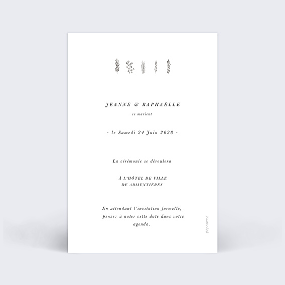 Save the date Petit Herbier Verso