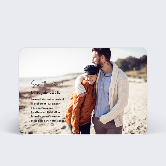 Save the date Photos & Typographie Verso