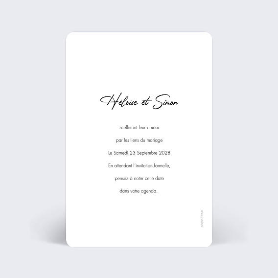 Save the date Save The Date Mariage Icônes Verso