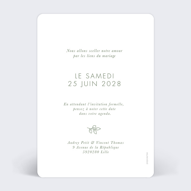 Save The Date Jardin d'Hiver Verso