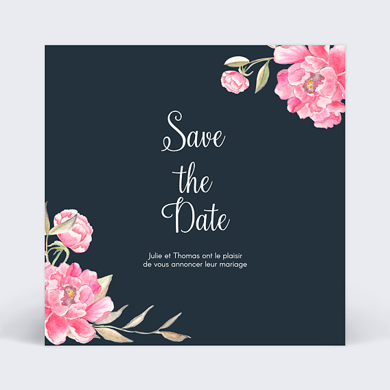 Save the date Dark Peony Recto