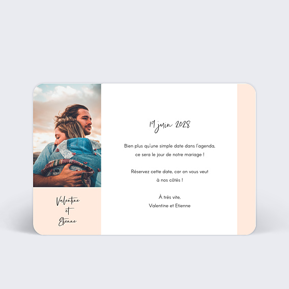 Save The Date Photo & Fond Crème