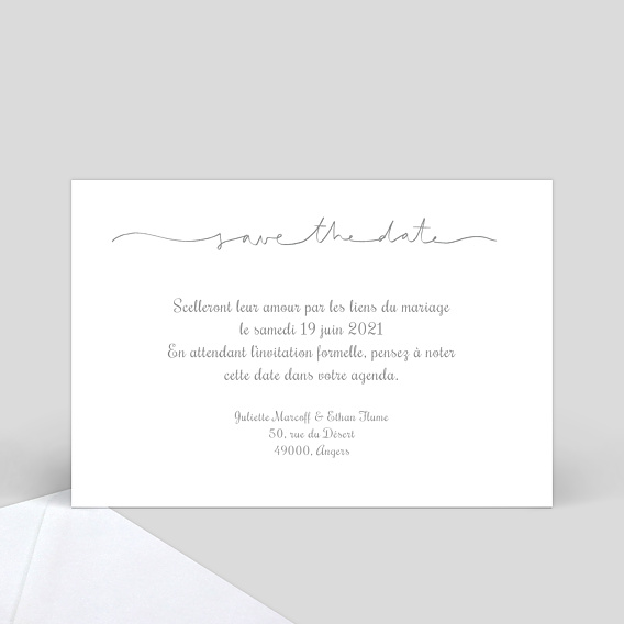 Save the date Lettres Chic Verso