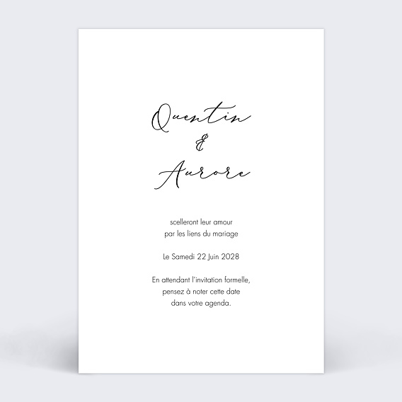 Save the date Votre Photo ici Verso