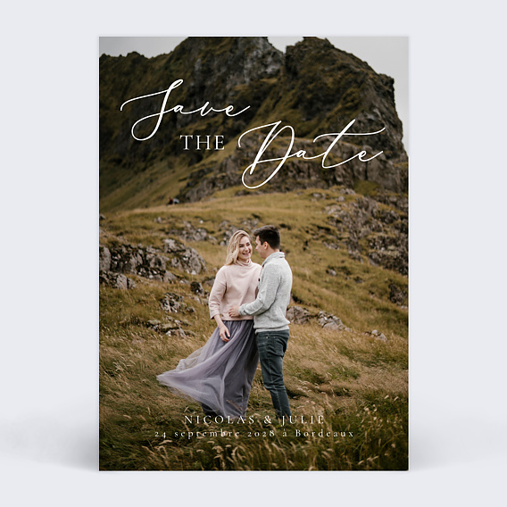 Save the date Calligraphie Classique Recto