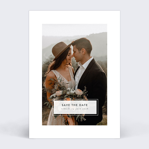 Save the date Etiquette Poudrée Recto