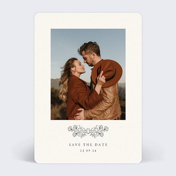 Save the date Gravure Bohème Recto