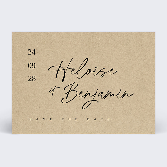 Save the date Kraft Minimaliste