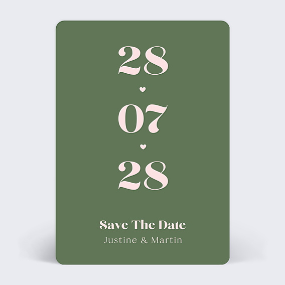 Save the date Date verticale sans photo