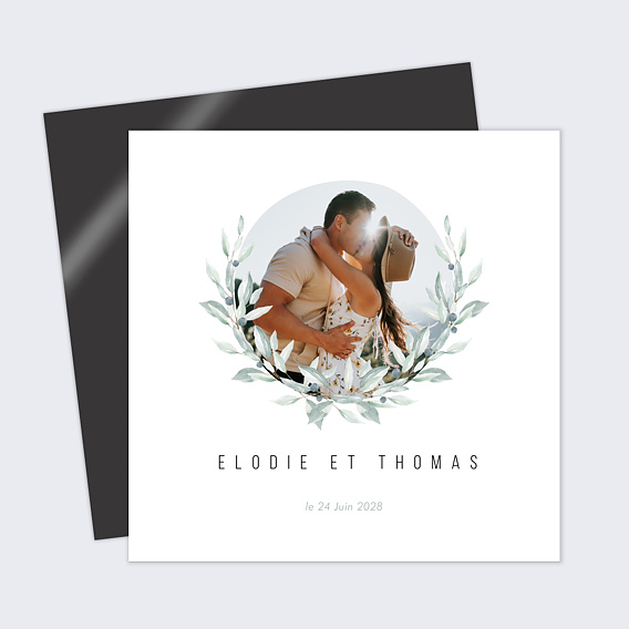 Save the date Couronne Aquarelle