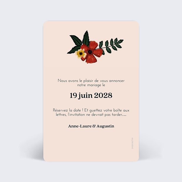 Save the date Anémone Verso