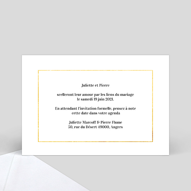Save the date Feuilles d'or Verso