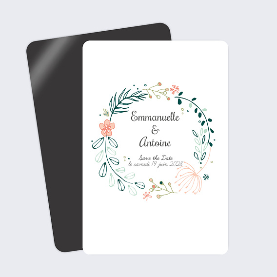 Save the date Couronne de fleurs