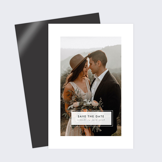 Save the date Etiquette Poudrée Recto