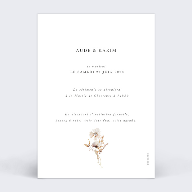 Save The Date Jardin Sauvage Verso