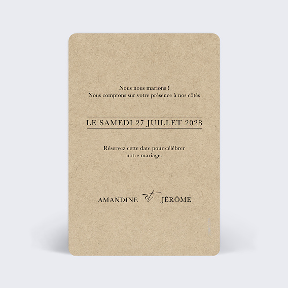 Save the date Idylle à la Montagne Verso