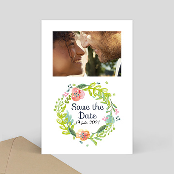 Save The Date Couronne aquarelle