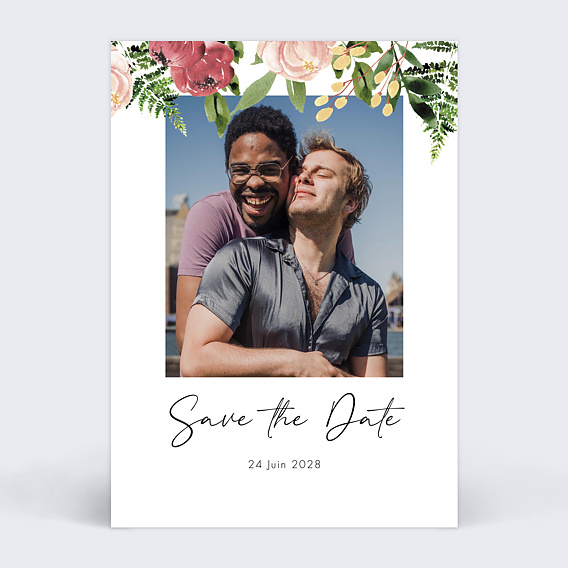 Save the date Bouquet Aquarelle