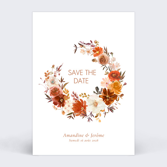 Save the date Couronne Bouquet Parfumé