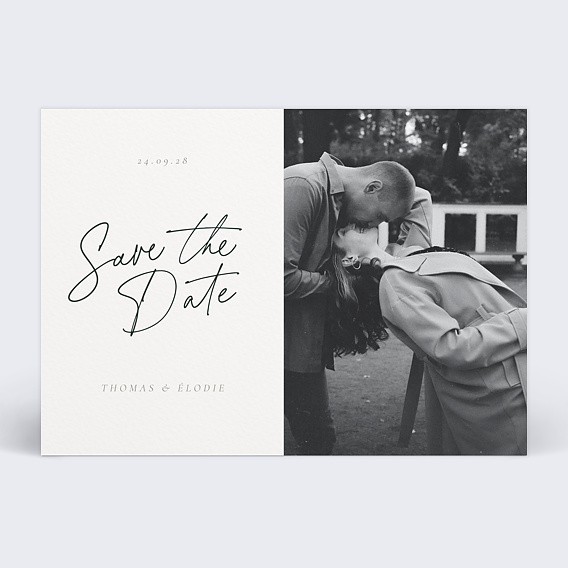 Save the date Élégant Black and White