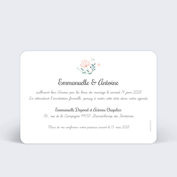 Save The Date Couronne de fleurs