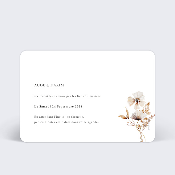 Save the date Jardin Sauvage II Verso