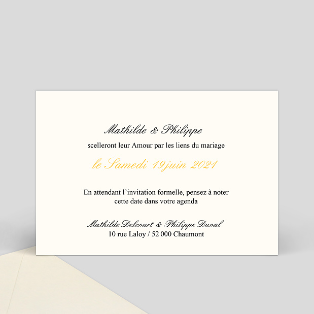 Save the Date Musique Verso