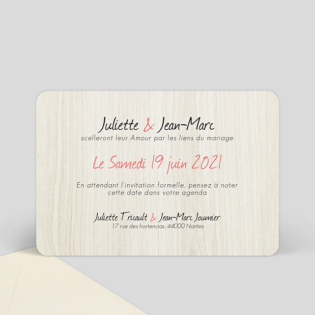 Save the date photomaton Verso