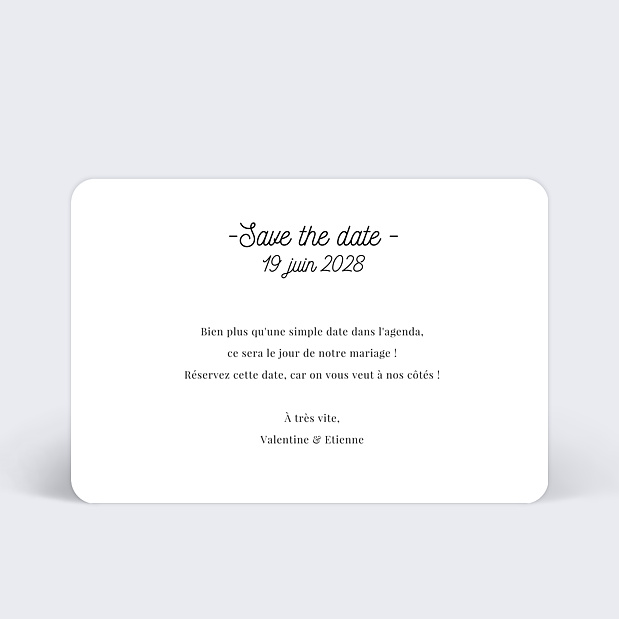 Save the Date Tirets & Photo Verso