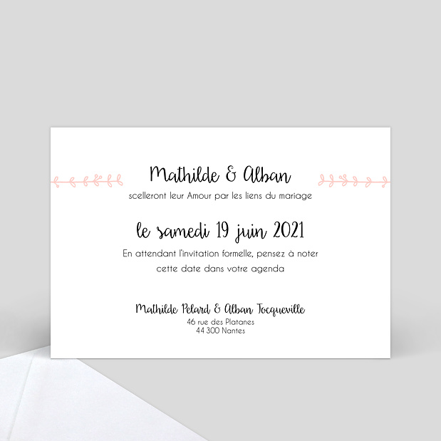 Save the Date Mariage Illustré Verso