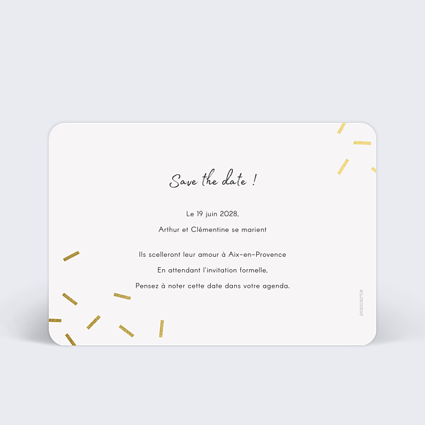 Save the Date Oui chic Verso