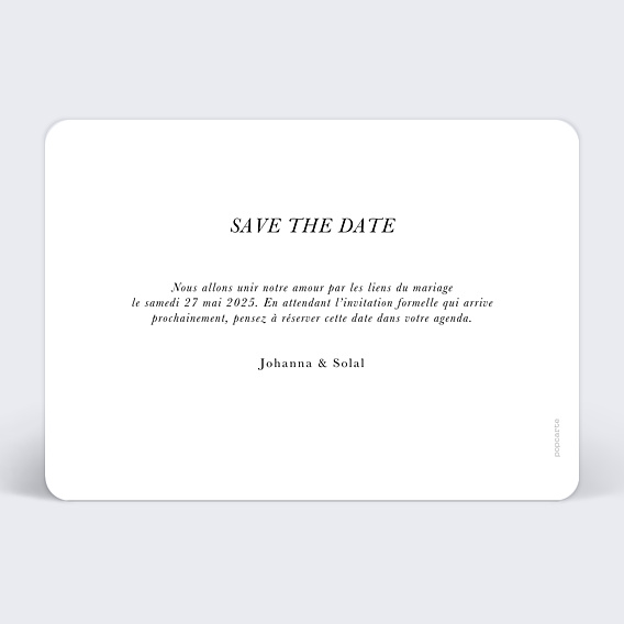 Save the date Trois Photos Verso