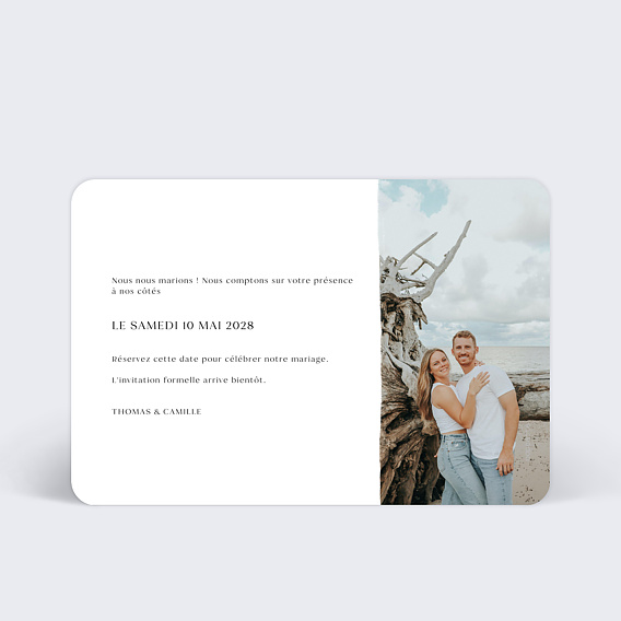 Save the date Triptyque Romantique Verso