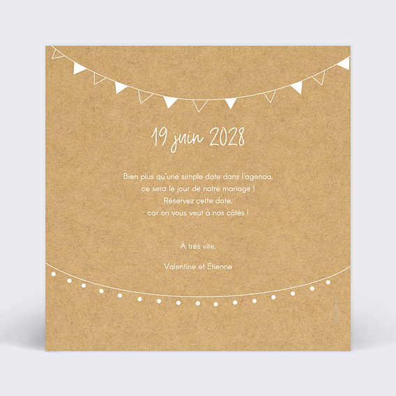 Save the date Bucolique Simple Verso