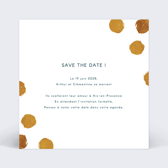 Save the date Graphique Chic Verso