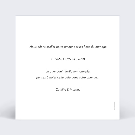 Save the date Romance Verso