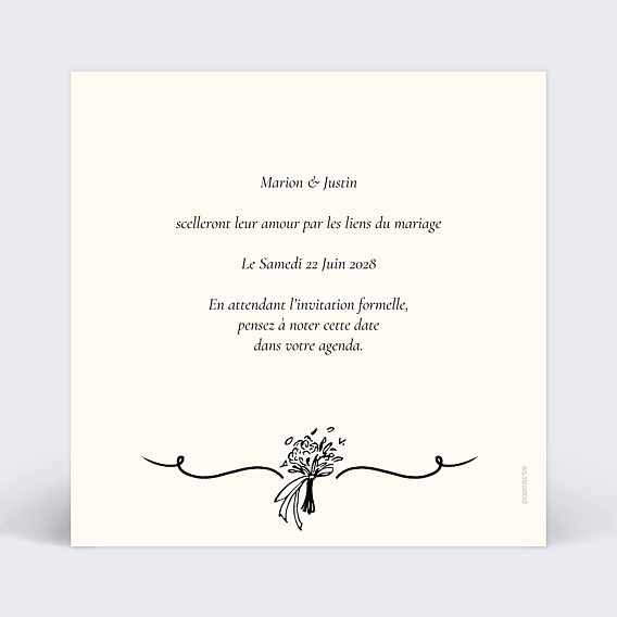 Save the date Voiture des mariés Verso