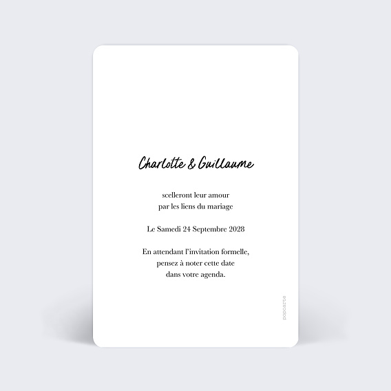 Save the date Invités en Or Verso