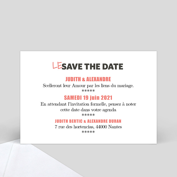 Save the date affiche de film Verso