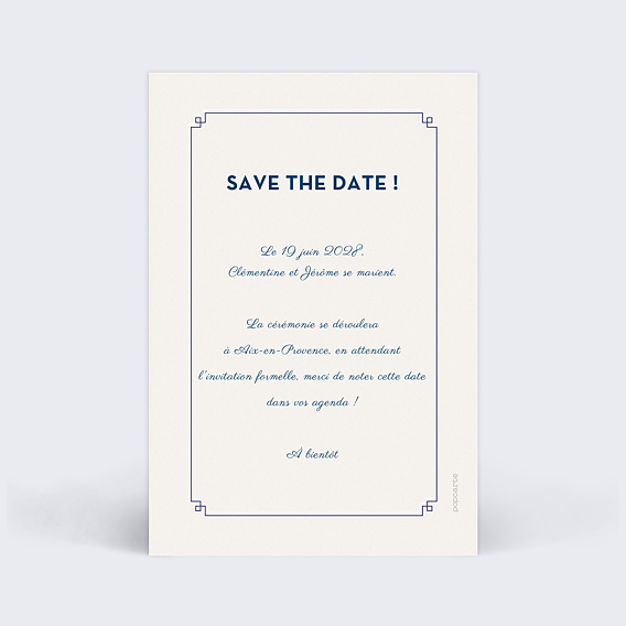 Save the date Hirondelle d'Amour Verso