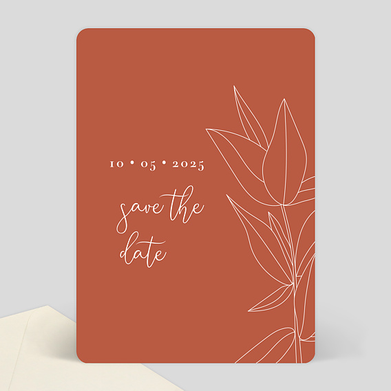 Save the Date Terracotta Flowers