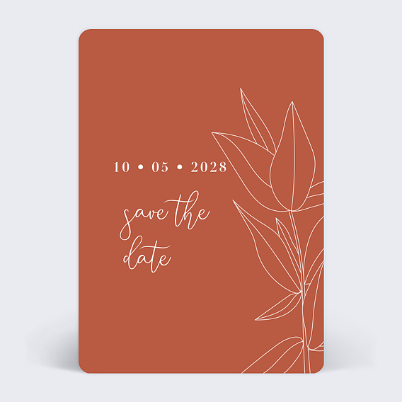 Save the date Terracotta Flowers