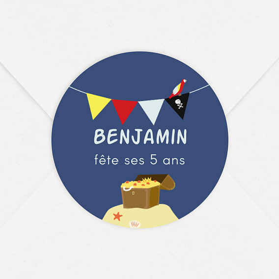 Sticker Anniversaire Bateau Pirate Recto