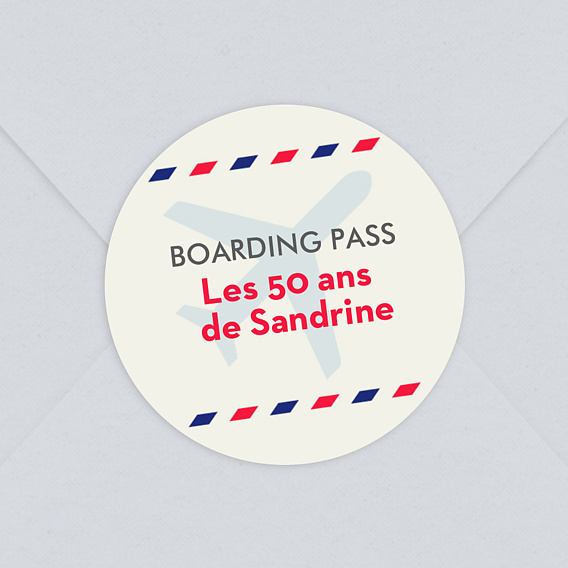 Sticker Anniversaire Boarding Pass