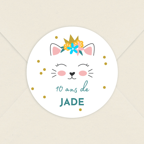 Sticker Anniversaire Chaton