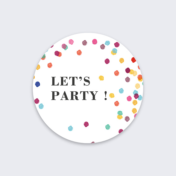 Sticker anniversaire Confettis Colorés