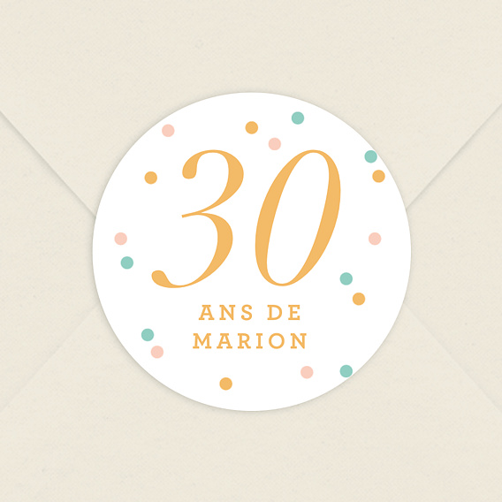 Sticker anniversaire Confettis