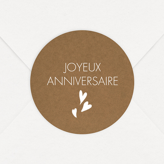 Sticker Anniversaire Joyeux Anniversaire Kraft - Popcarte